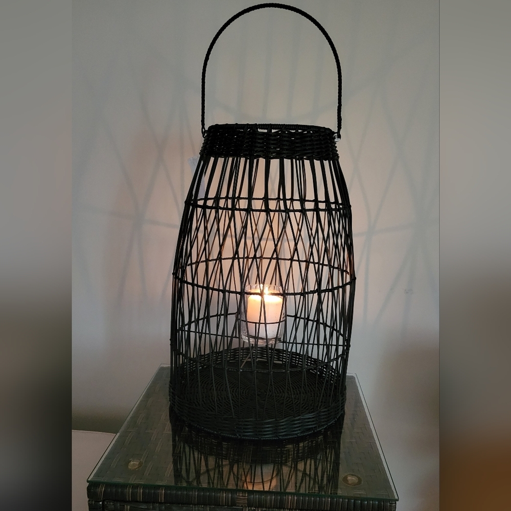 T.J.Maxx Black Woven Lantern